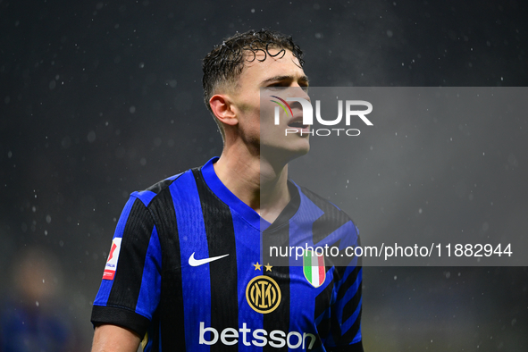 Kristjan Aslani of Inter Milan looks on during the Coppa Italia Frecciarossa match between Inter Milan and Udinese Calcio at Giuseppe Meazza...