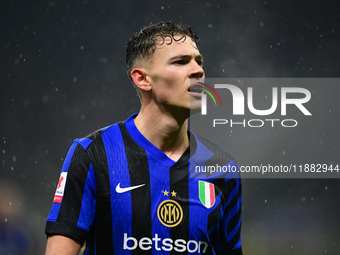 Kristjan Aslani of Inter Milan looks on during the Coppa Italia Frecciarossa match between Inter Milan and Udinese Calcio at Giuseppe Meazza...