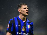 Kristjan Aslani of Inter Milan looks on during the Coppa Italia Frecciarossa match between Inter Milan and Udinese Calcio at Giuseppe Meazza...