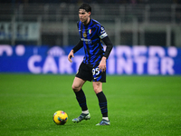 Alessandro Bastoni of Inter Milan is in action during the Coppa Italia Frecciarossa match between Inter Milan and Udinese Calcio at Giuseppe...