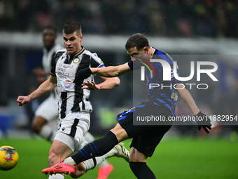 Carlos Augusto of Inter Milan is in action during the Coppa Italia Frecciarossa match between Inter Milan and Udinese Calcio at Giuseppe Mea...