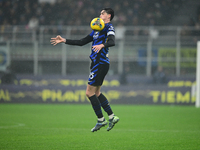 Alessandro Bastoni of Inter Milan is in action during the Coppa Italia Frecciarossa match between Inter Milan and Udinese Calcio at Giuseppe...