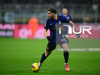 Carlos Augusto of Inter Milan is in action during the Coppa Italia Frecciarossa match between Inter Milan and Udinese Calcio at Giuseppe Mea...