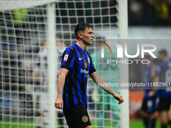 Kristjan Aslani of Inter Milan looks on during the Coppa Italia Frecciarossa match between Inter Milan and Udinese Calcio at Giuseppe Meazza...