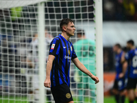 Kristjan Aslani of Inter Milan looks on during the Coppa Italia Frecciarossa match between Inter Milan and Udinese Calcio at Giuseppe Meazza...