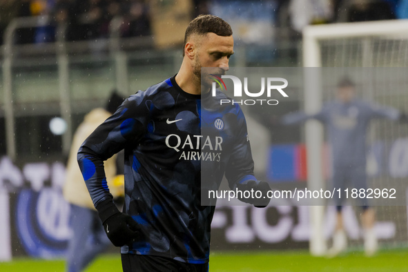 Marko Arnautovic plays during the Coppa Italia match between FC Internazionale and Udinese Calcio at Giuseppe Meazza Stadium in Milano, Ital...