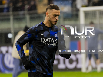 Marko Arnautovic plays during the Coppa Italia match between FC Internazionale and Udinese Calcio at Giuseppe Meazza Stadium in Milano, Ital...