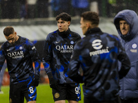 Alessandro Bastoni plays during the Coppa Italia match between FC Internazionale and Udinese Calcio at Giuseppe Meazza Stadium in Milano, It...