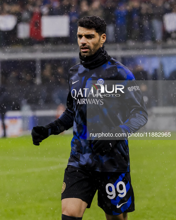 Mehdi Taremi plays during the Coppa Italia match between FC Internazionale and Udinese Calcio at Giuseppe Meazza Stadium in Milano, Italy, o...