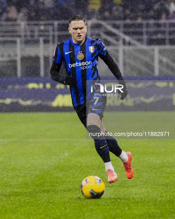 Piotr Zielinski plays during the Coppa Italia match between FC Internazionale and Udinese Calcio at Giuseppe Meazza Stadium in Milano, Italy...