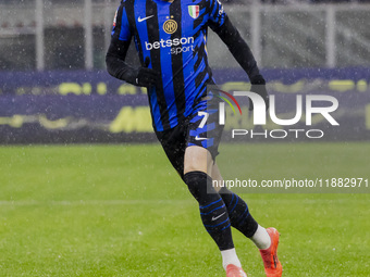 Piotr Zielinski plays during the Coppa Italia match between FC Internazionale and Udinese Calcio at Giuseppe Meazza Stadium in Milano, Italy...