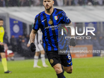 Marko Arnautovic plays during the Coppa Italia match between FC Internazionale and Udinese Calcio at Giuseppe Meazza Stadium in Milano, Ital...