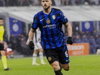 Marko Arnautovic plays during the Coppa Italia match between FC Internazionale and Udinese Calcio at Giuseppe Meazza Stadium in Milano, Ital...