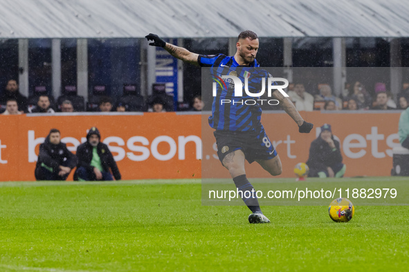 Marko Arnautovic plays during the Coppa Italia match between FC Internazionale and Udinese Calcio at Giuseppe Meazza Stadium in Milano, Ital...