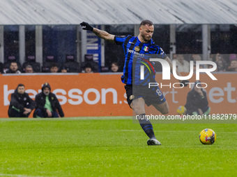 Marko Arnautovic plays during the Coppa Italia match between FC Internazionale and Udinese Calcio at Giuseppe Meazza Stadium in Milano, Ital...