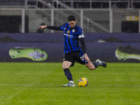 Alessandro Bastoni plays during the Coppa Italia match between FC Internazionale and Udinese Calcio at Giuseppe Meazza Stadium in Milano, It...