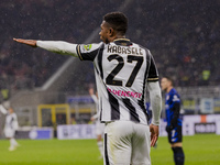 Christian Kabasele plays during the Coppa Italia match between FC Internazionale and Udinese Calcio at Giuseppe Meazza Stadium in Milano, It...