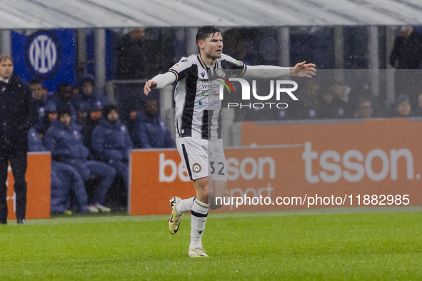 Jurgen Ekkelenkamp plays during the Coppa Italia match between FC Internazionale and Udinese Calcio in Milano, Italy, on December 19, 2024,...