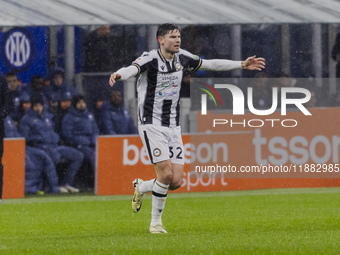 Jurgen Ekkelenkamp plays during the Coppa Italia match between FC Internazionale and Udinese Calcio in Milano, Italy, on December 19, 2024,...