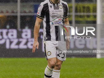 Jesper Karlstrom plays during the Coppa Italia match between FC Internazionale and Udinese Calcio at Giuseppe Meazza Stadium in Milano, Ital...