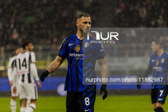 Marko Arnautovic plays during the Coppa Italia match between FC Internazionale and Udinese Calcio at Giuseppe Meazza Stadium in Milano, Ital...