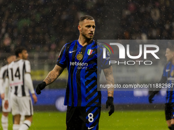 Marko Arnautovic plays during the Coppa Italia match between FC Internazionale and Udinese Calcio at Giuseppe Meazza Stadium in Milano, Ital...