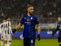 Marko Arnautovic plays during the Coppa Italia match between FC Internazionale and Udinese Calcio at Giuseppe Meazza Stadium in Milano, Ital...