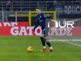 Piotr Zielinski plays during the Coppa Italia match between FC Internazionale and Udinese Calcio at Giuseppe Meazza Stadium in Milano, Italy...