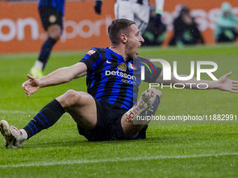 Davide Frattesi plays during the Coppa Italia match between FC Internazionale and Udinese Calcio at Giuseppe Meazza Stadium in Milano, Italy...