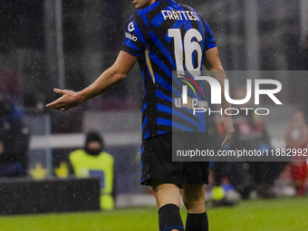 Davide Frattesi plays during the Coppa Italia match between FC Internazionale and Udinese Calcio at Giuseppe Meazza Stadium in Milano, Italy...