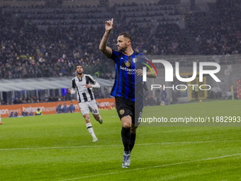 Marko Arnautovic plays during the Coppa Italia match between FC Internazionale and Udinese Calcio at Giuseppe Meazza Stadium in Milano, Ital...