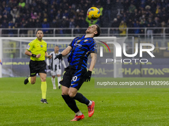 Carlos Augusto plays during the Coppa Italia match between FC Internazionale and Udinese Calcio at Giuseppe Meazza Stadium in Milano, Italy,...