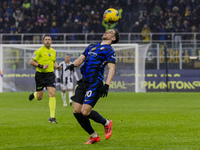 Carlos Augusto plays during the Coppa Italia match between FC Internazionale and Udinese Calcio at Giuseppe Meazza Stadium in Milano, Italy,...