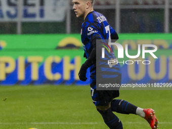 Piotr Zielinski plays during the Coppa Italia match between FC Internazionale and Udinese Calcio at Giuseppe Meazza Stadium in Milano, Italy...