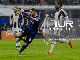 Marko Arnautovic plays during the Coppa Italia match between FC Internazionale and Udinese Calcio at Giuseppe Meazza Stadium in Milano, Ital...