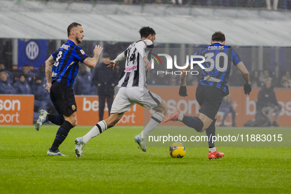 Arthur Atta plays during the Coppa Italia match between FC Internazionale and Udinese Calcio at Giuseppe Meazza Stadium in Milano, Italy, on...