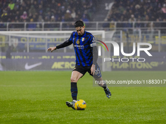 Alessandro Bastoni plays during the Coppa Italia match between FC Internazionale and Udinese Calcio at Giuseppe Meazza Stadium in Milano, It...