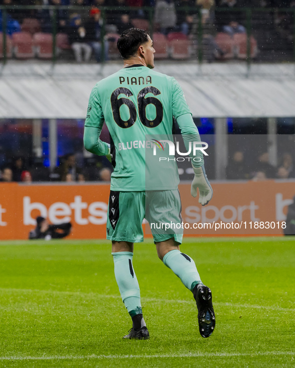 Edoardo Piana plays during the Coppa Italia match between FC Internazionale and Udinese Calcio at Giuseppe Meazza Stadium in Milano, Italy,...