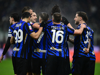 Kristjan Aslani of Inter Milan celebrates after scoring his team's second goal during the Coppa Italia Frecciarossa match between Inter Mila...