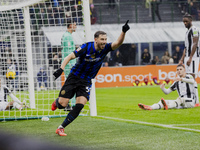 Carlos Augusto celebrates the goal during the Coppa Italia match between FC Internazionale and Udinese Calcio in Milano, Italy, on December...