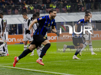 Carlos Augusto celebrates the goal during the Coppa Italia match between FC Internazionale and Udinese Calcio in Milano, Italy, on December...