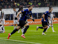 Carlos Augusto celebrates the goal during the Coppa Italia match between FC Internazionale and Udinese Calcio in Milano, Italy, on December...