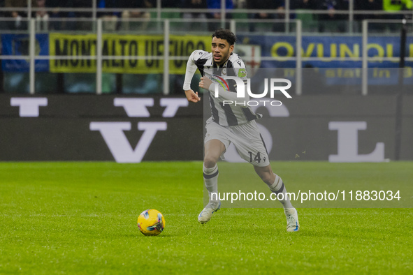 Arthur Atta plays during the Coppa Italia match between FC Internazionale and Udinese Calcio at Giuseppe Meazza Stadium in Milano, Italy, on...