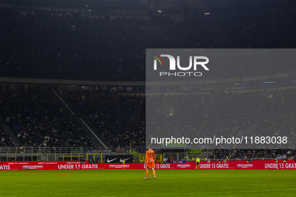 Josep Martinez plays during the Coppa Italia match between FC Internazionale and Udinese Calcio in Milano, Italy, on December 19, 2024, at G...