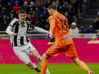 Josep Martinez plays during the Coppa Italia match between FC Internazionale and Udinese Calcio in Milano, Italy, on December 19, 2024, at G...