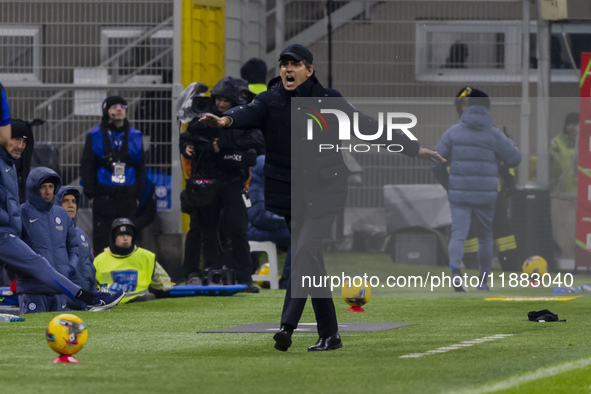 Simone Inzaghi participates in the Coppa Italia match between FC Internazionale and Udinese Calcio at Giuseppe Meazza Stadium in Milano, Ita...