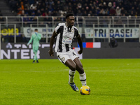 James Abankwah plays during the Coppa Italia match between FC Internazionale and Udinese Calcio at Giuseppe Meazza Stadium in Milano, Italy,...