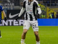 Iker Bravo plays during the Coppa Italia match between FC Internazionale and Udinese Calcio at Giuseppe Meazza Stadium in Milano, Italy, on...