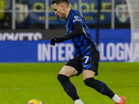 Piotr Zielinski plays during the Coppa Italia match between FC Internazionale and Udinese Calcio at Giuseppe Meazza Stadium in Milano, Italy...