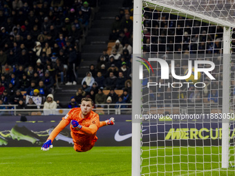 Josep Martinez plays during the Coppa Italia match between FC Internazionale and Udinese Calcio in Milano, Italy, on December 19, 2024, at G...